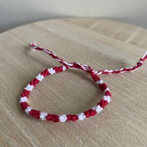 Myfanwy Bracelet, anklet, trendy, comfortable, tie, embroidery thread, woven, gi